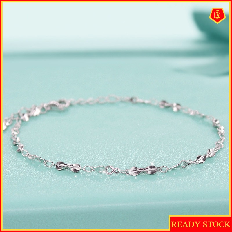 [Ready Stock]Women's Fashionable Sequins Silver Bracelet