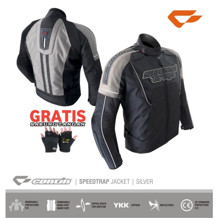 Jaket Contin Speedtrap ( Ori ) Motor Touring Protector Tahan Angin 90%