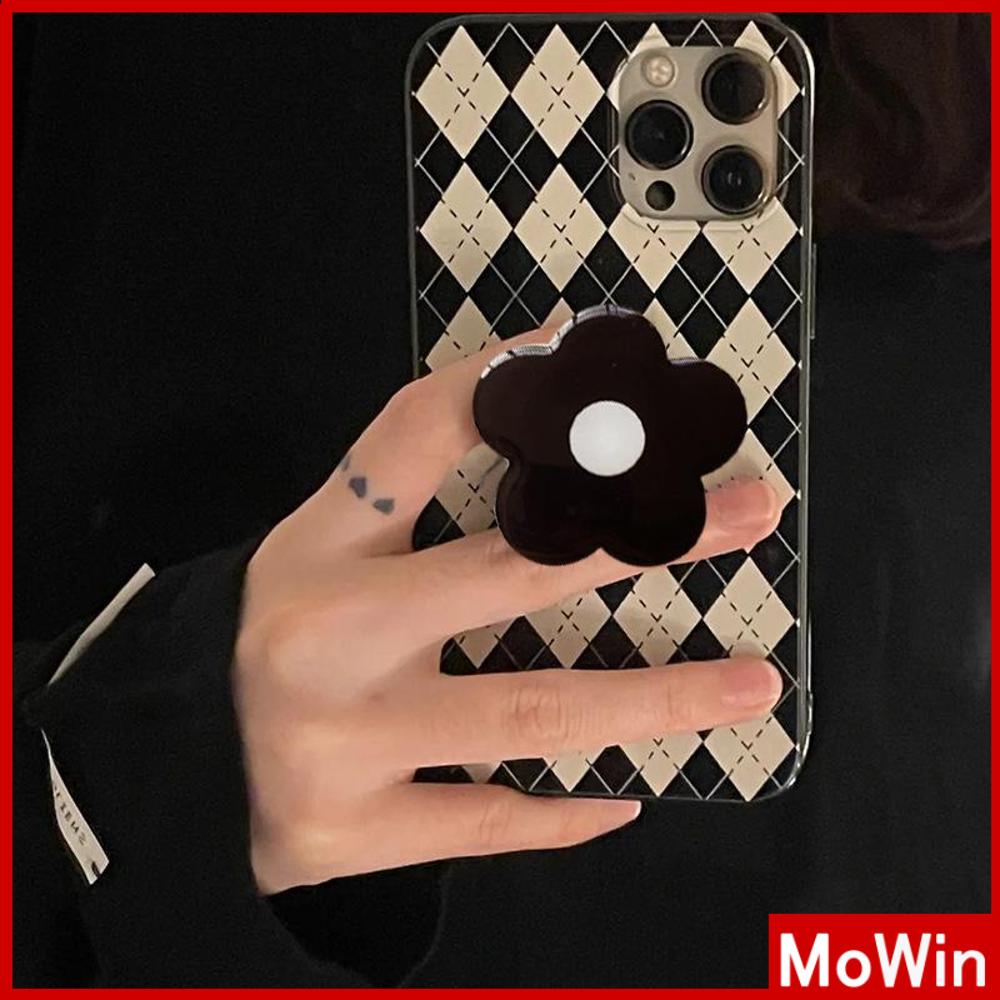 iPhone Case Silicone Soft Case Candy Case Black Flowers Phone Stand with Folding Stand Grips Camera Bump Protection For iPhone 13 Pro Max iPhone 12 Pro Max iPhone 11 iPhone7 Plus