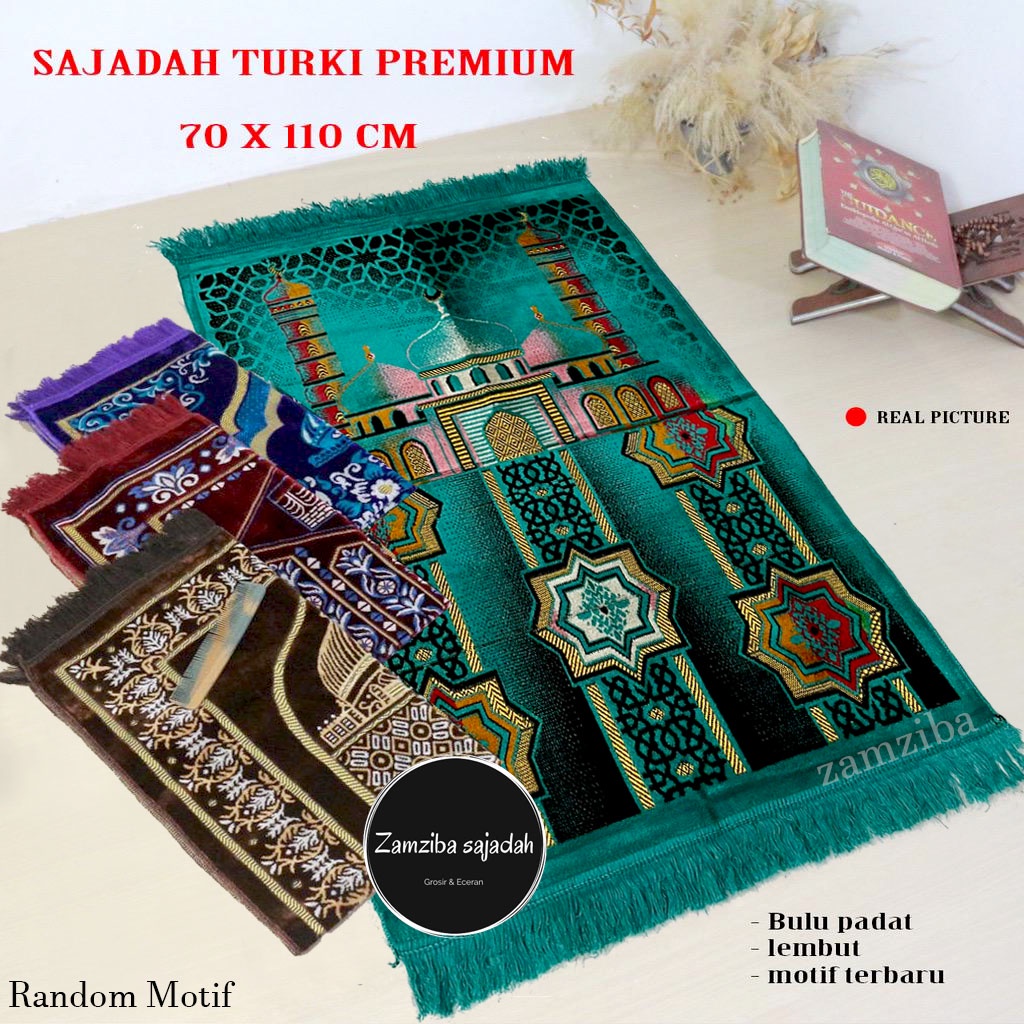 Sajadah Tebal Turki Bulu Premium Dijamin Halus Ukuran Dewasa 70x110cm ZamzibaSajadah