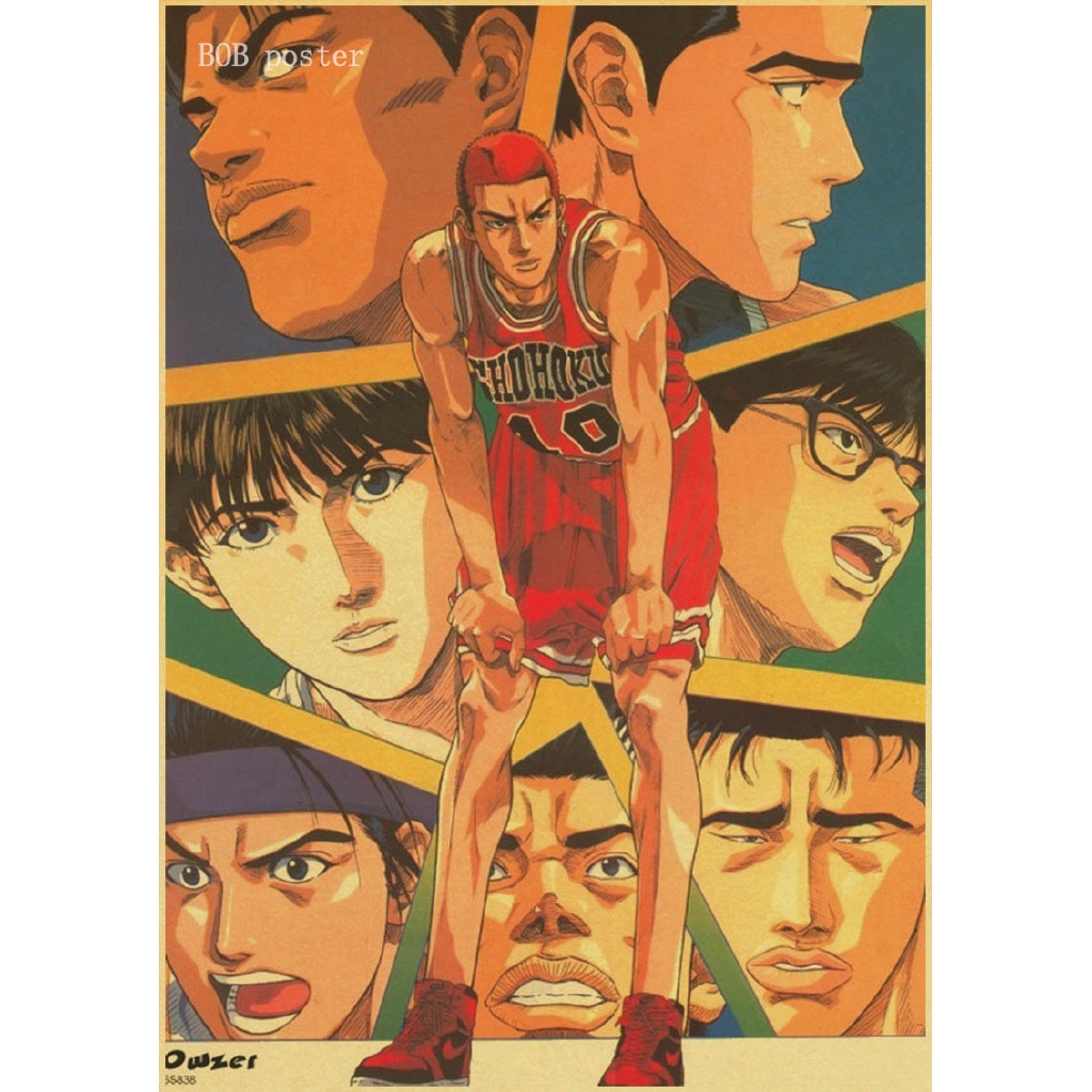 Poster Dinding Desain Anime Slam Dunk Klasik Retro Vintage Untuk Dekorasi Kamar Tidur