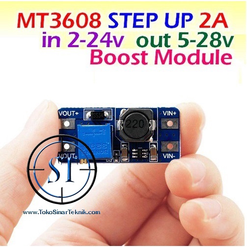 MT3608 Step Up 2A Boost Regulator DC Mini 2-24V to 5-28V Power Booster Supply Penaik tegangan BB-71B