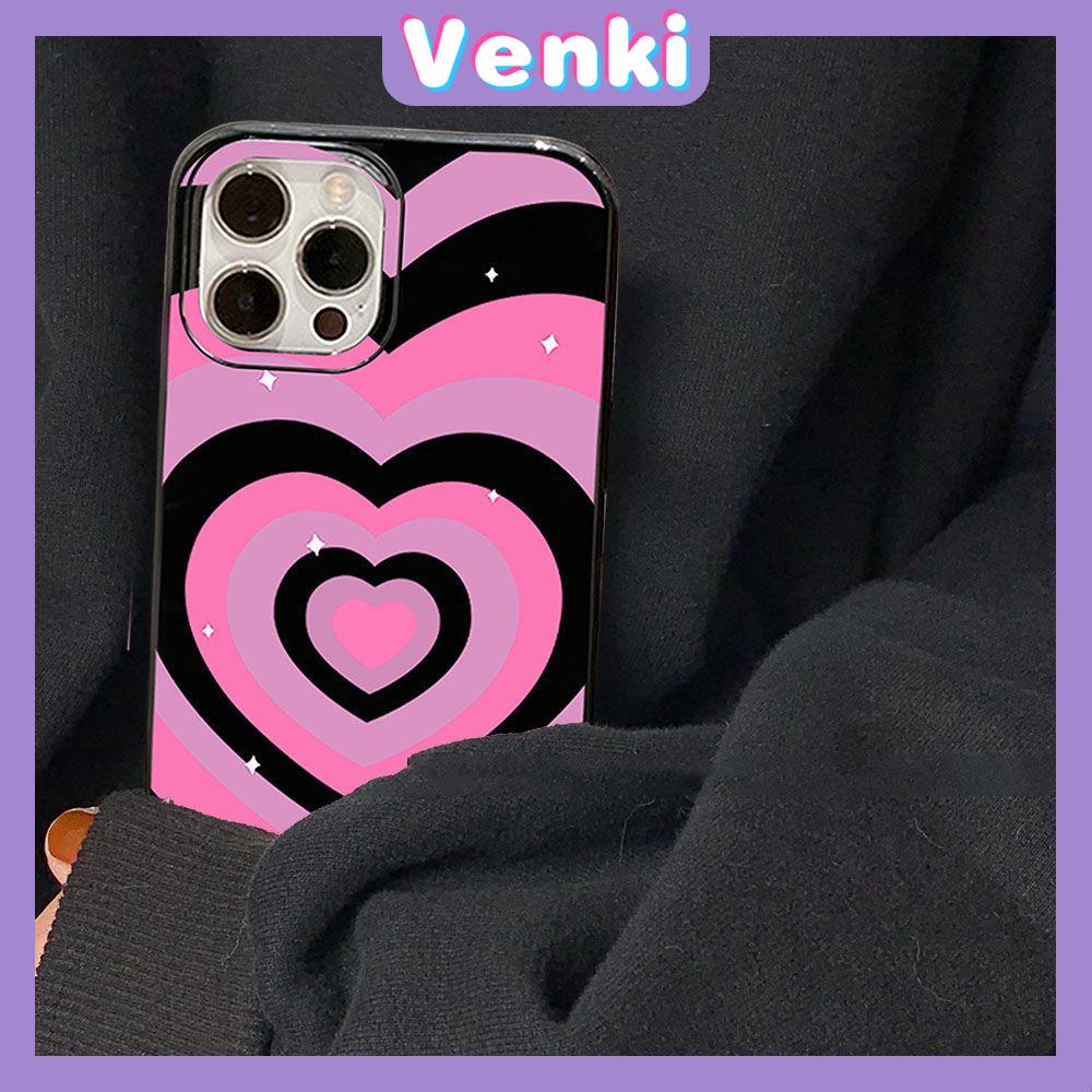 iPhone Case For 14 Series TPU Soft Case Magic Love Circles Glossy Pink Candy Case Camera Protection Shockproof For iPhone 14 13 12 11 Plus Pro Max 7 Plus X XR