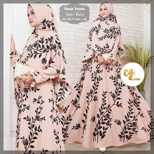 ASLI ORIGINAL  BPOP YUANA SYARI bubblepop muslimah dress elegant lebaran sahara erica belinda