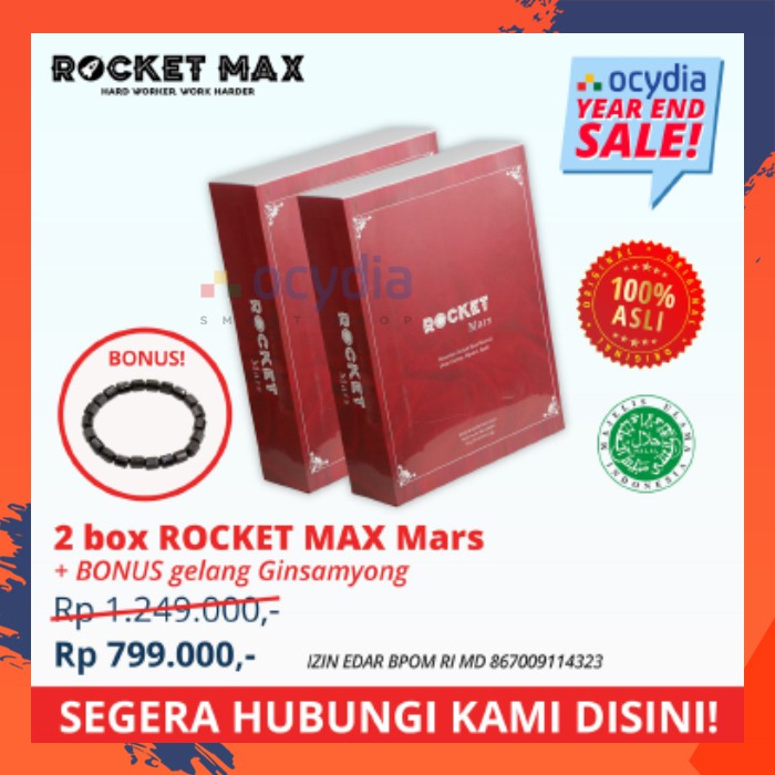 PROMO PAKET 2 BOX ROCKET MAX - BONUS GELANG KESEHATAN - SUPLEMEN STAMINA PRIA