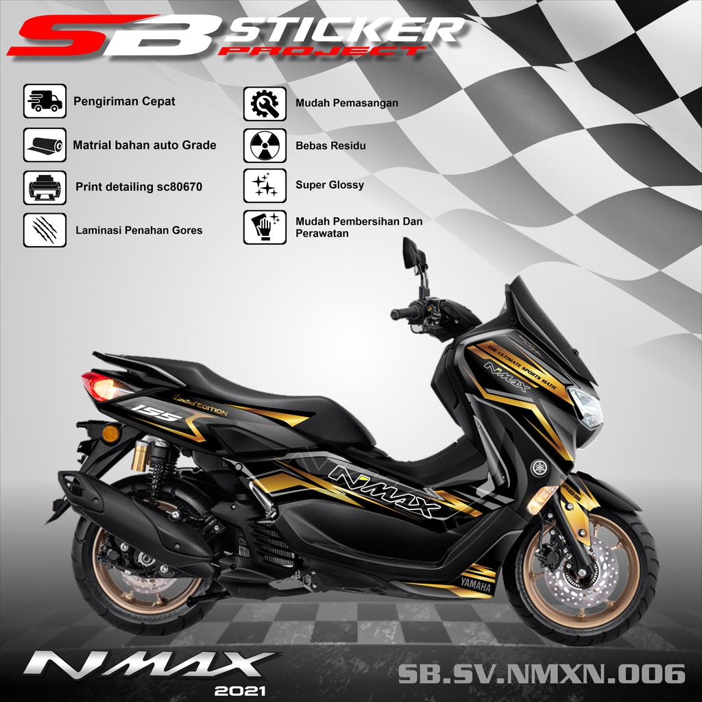 Striping NMAX NEW 2021 -  Sticker Striping Variasi list Yamaha NMAX NEW 2021 RACING 006
