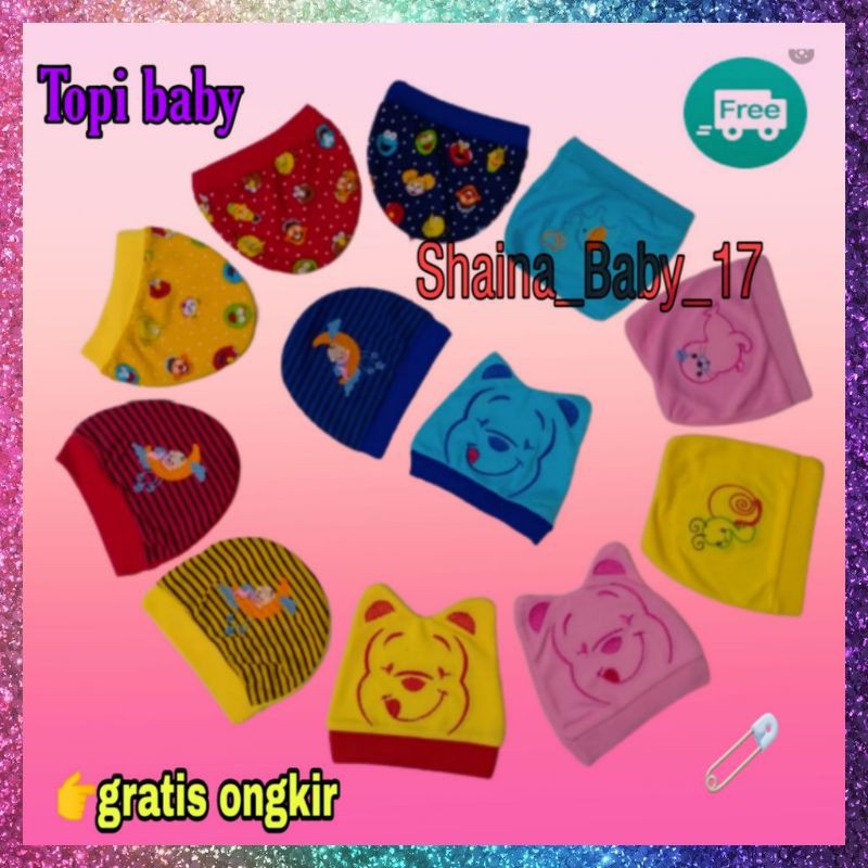 Topi Bayi Newborn Baru Lahir Laki-laki Perempuan Lucu SNI motif.