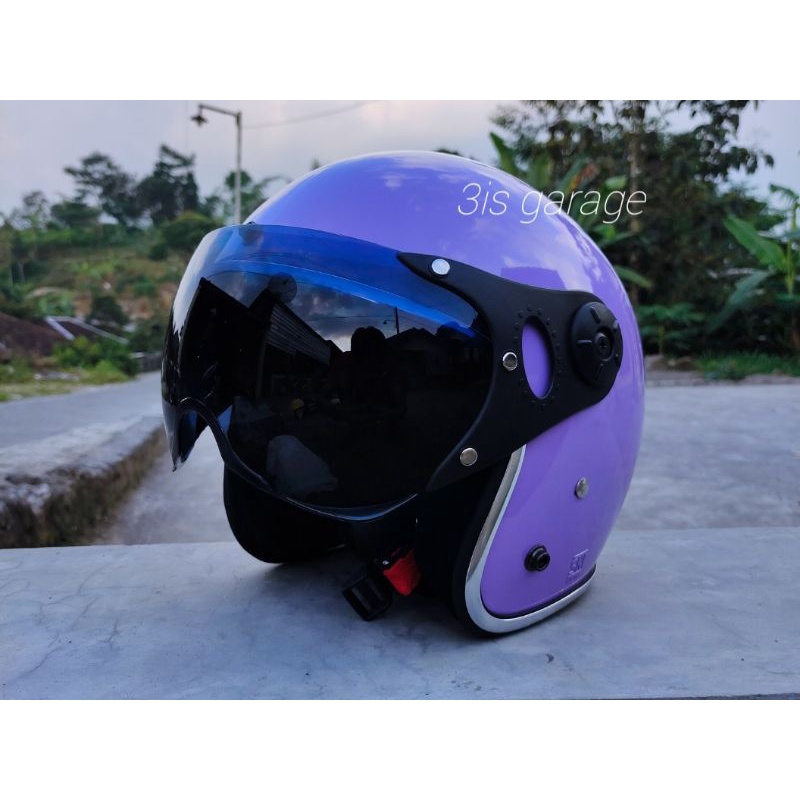 HELM BOGO PILOT ITALY LIST CHROME WANITA DEWASA SNI