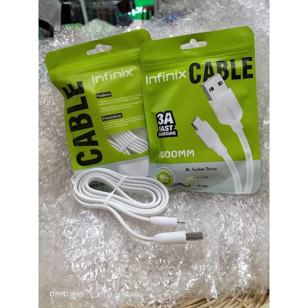 Kabel data micro infinix Cable Fast charging warna putih infinix 3A mikro USB