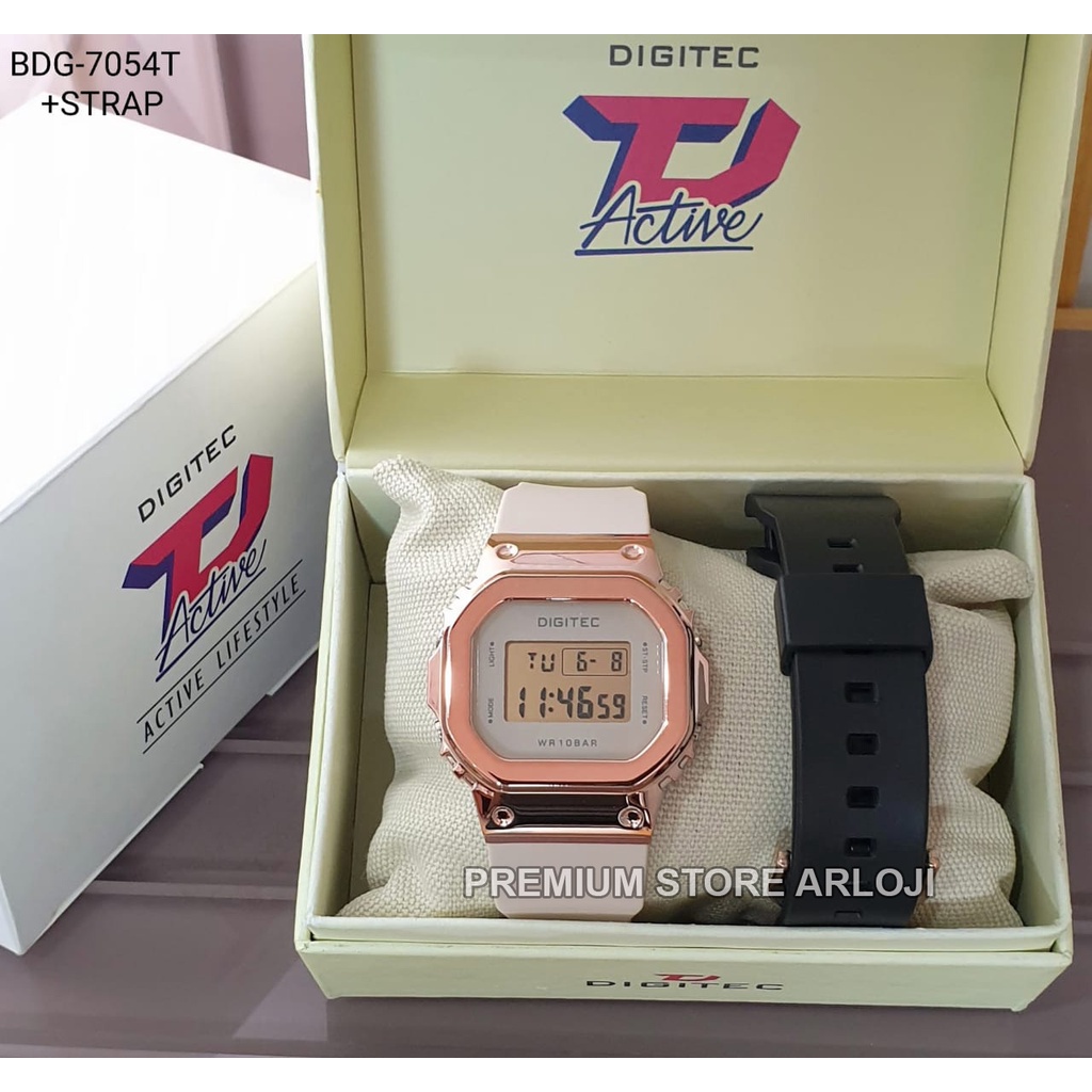 Grosiran Jam Tangan Wanita Psa U43-38155 Analog Tali Rubber Tanggal Hari Aktif Body Segi Original Garansi 6 Bulan Free Tali Rubber Box Exclusive &amp; Baterai Cadangan (COD)