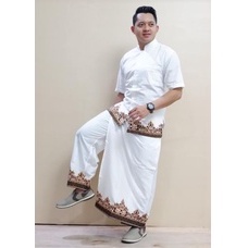 Setelan Celana Sarung Kemeja Batik Pria Dewasa / Setelan Kemeja Batik dan Sarung / Busana Muslim Sar