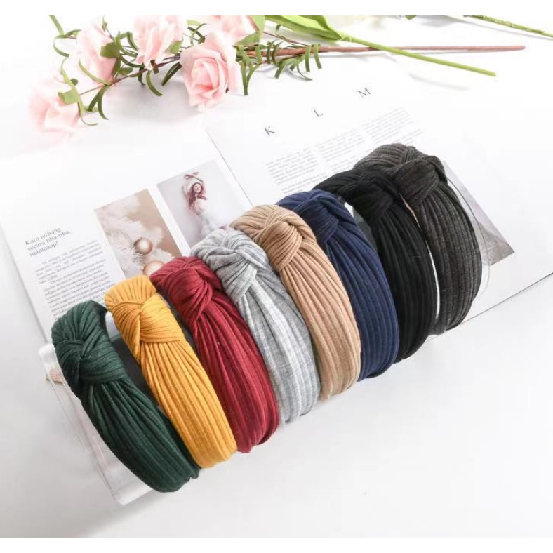 PA Bando Korea Bandana Wanita Murah Bando Polos Headband Korea Fashion Bando Simpul Aksesoris Rambut Wanita Import High Quality IR067