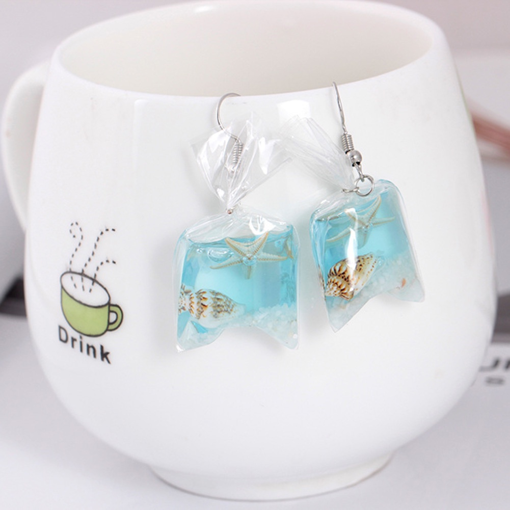 Hu Hu Hu Hu Hu Alat Bantu Pasang Kacamata♡ Anting Kait Gantung Wanita Desain Kantong Airbungabintang Laut Menarik Untuk Hadiah