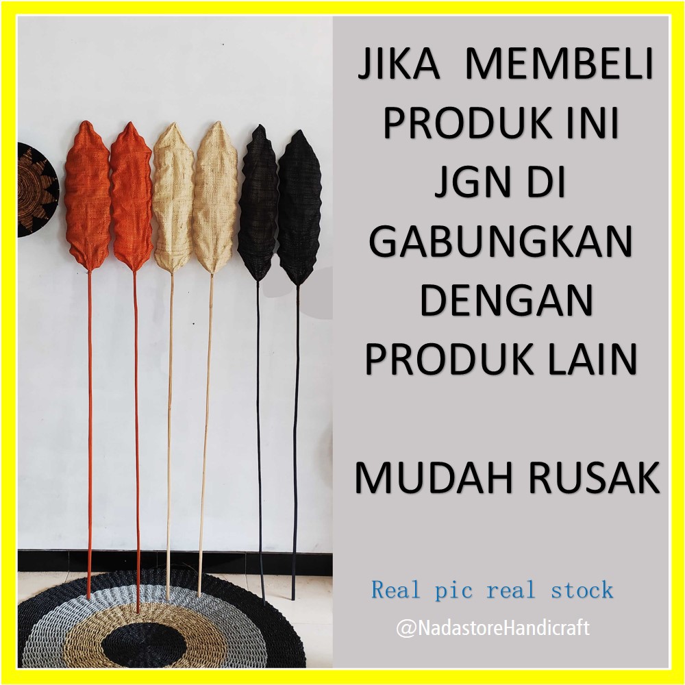 BUNDLE ISI 2 DRIED FLOWER / STICK BUNGA KERING / BUNGA ARTIFICIAL TENUN LEAF TINGGI 2 METER