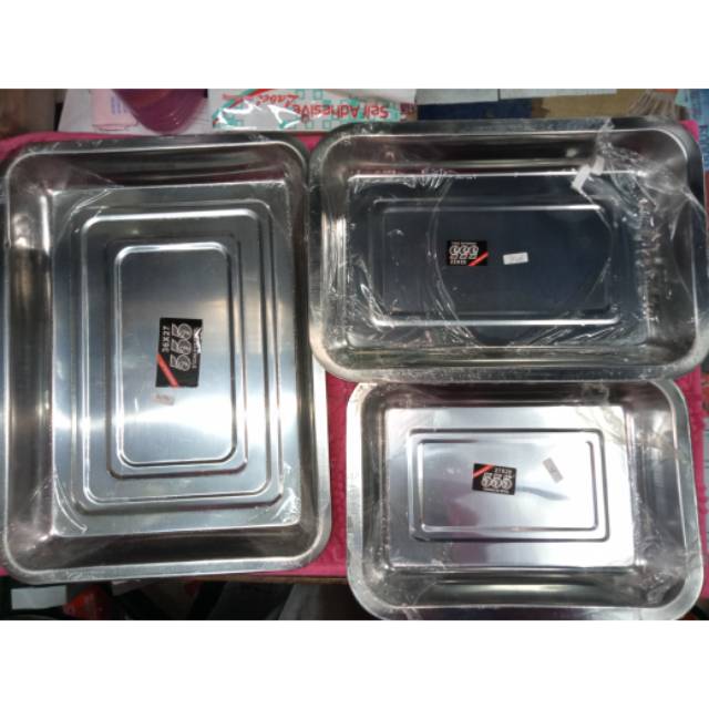 Nampan stainless satu set merk 555