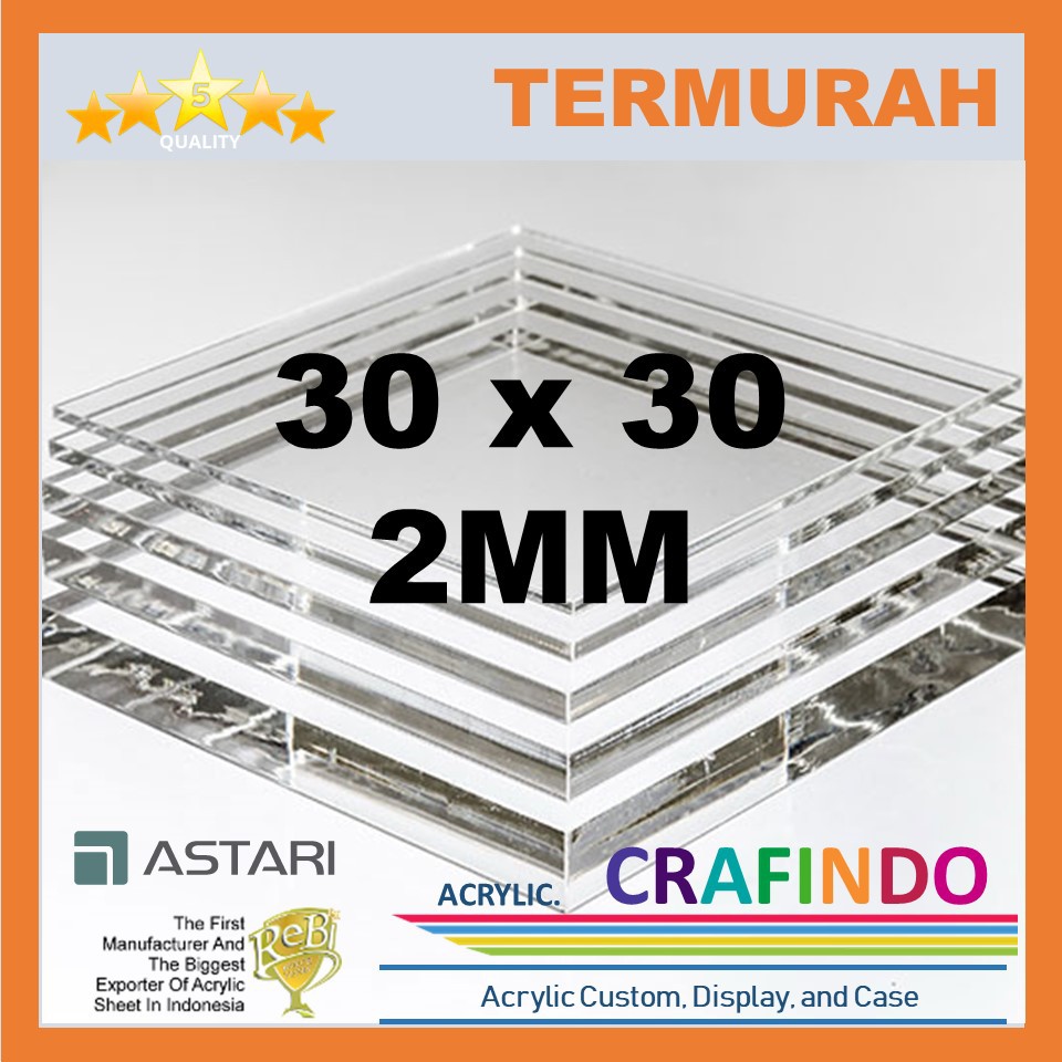 

Akrilik lembar 30 x 30 ukuran tebal 2 mm bening acrylic sheet