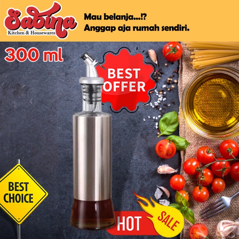 Botol Minyak Olive Oil Zaitun Bottle Leak-proof Kaca Stainless