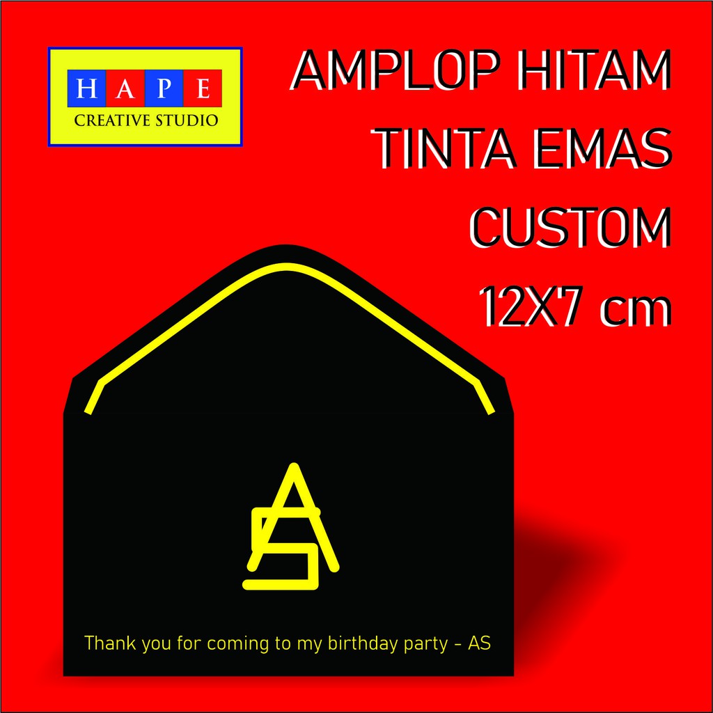 

AMPLOP ELEGAN WARNA HITAM - TINTA EMAS - CUSTOM
