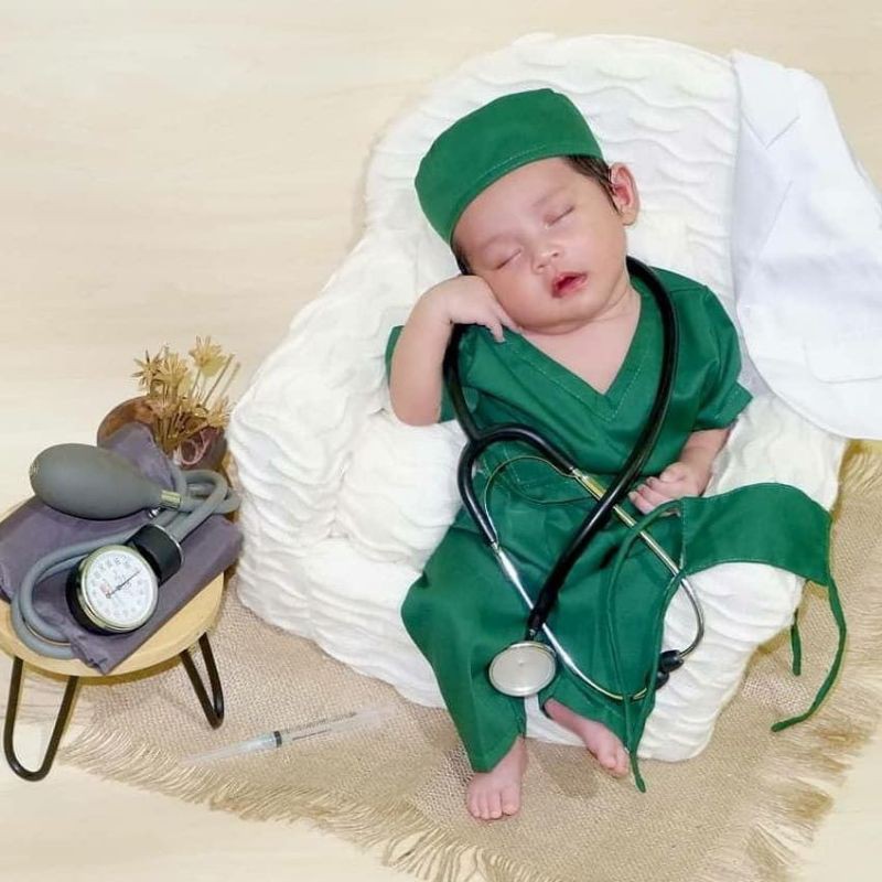 BAJU FOTO ANAK NEWBORN / BAJU FOTO DOKTER JUNIOR / BAJU OPERASI DOKTER JUNIOR