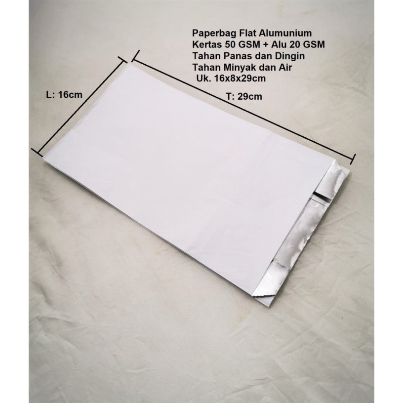 

20pcs Paperbag Flat Aluminium foil (M) 16x8x29cm tahan minyak panas dingin