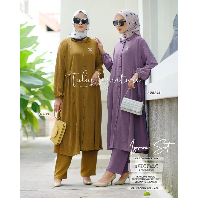 Set wanita polos adem / Igea set by tulus signature / Set wanita muslimah