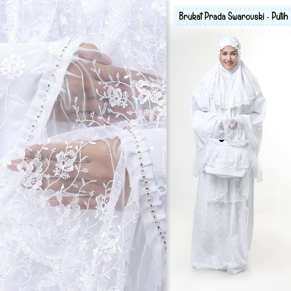 Promo MUKENA DEWASA EXCLUSIVE MAHAR PENGANTIN PRADA BRUKAT SWAROSKI Murah