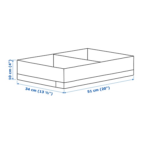 STUK Kotak dengan kompartemen, biru / putih abu-abu, 34x51x10 cm