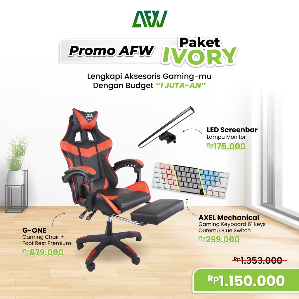 Paket Setup AKSESORIS GAMING Bundling AFW - IVORY