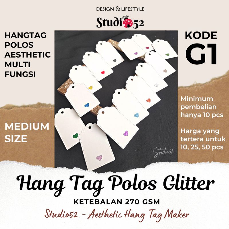 

Hang Tag Polos Cantik Tebal Variasi Glitter kode G1