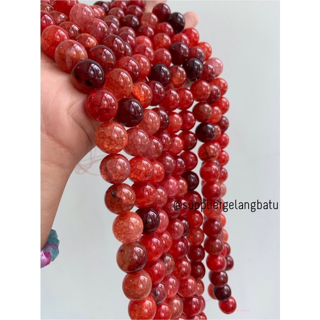 batu red yaspis merah serat 14mm natural perhiasan bahan gelang kalung anting strap mask kerajinan tangan craft citayam fashion week etink vintage elegan bali manik crystal perhiasan