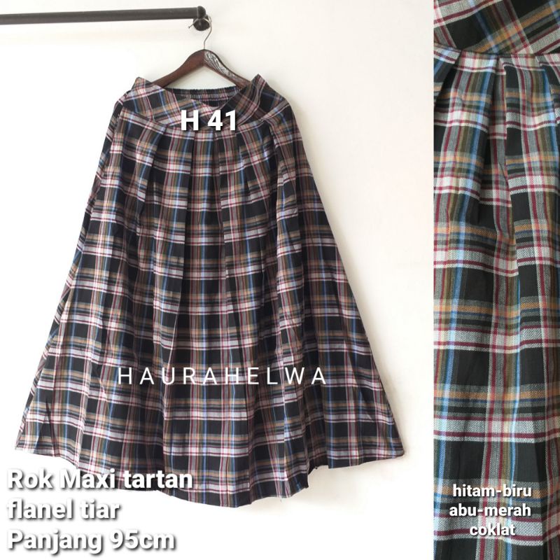 ROK FLANEL IMPORT PANJANG HAURAHELWA /ROK TARTAN FLANEL PANJANG-H 41