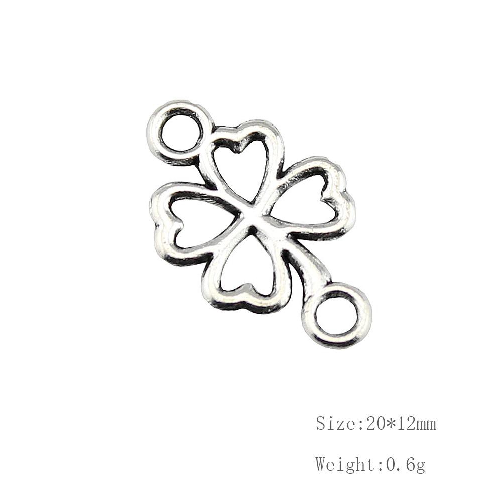 6Pcs Charms Liontin Bentuk Clover Semanggi