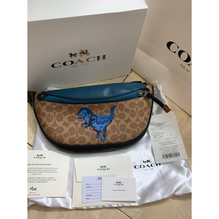 Coach Waistbag DINO BIRU ORIGINAL