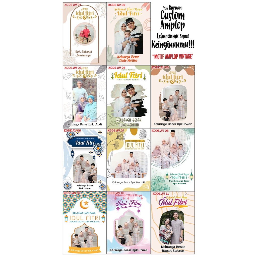 

Amplop Lebaran Custom Motif Vintage (Kertas ArtPaper 150)