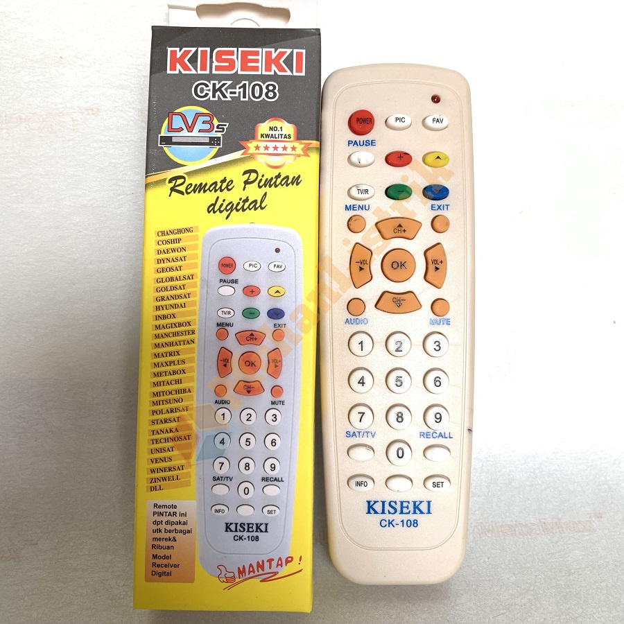 REMOT DVB KISEKI CK-108 REMOTE PINTAR RECEIVER DIGITAL UNIVERSAL