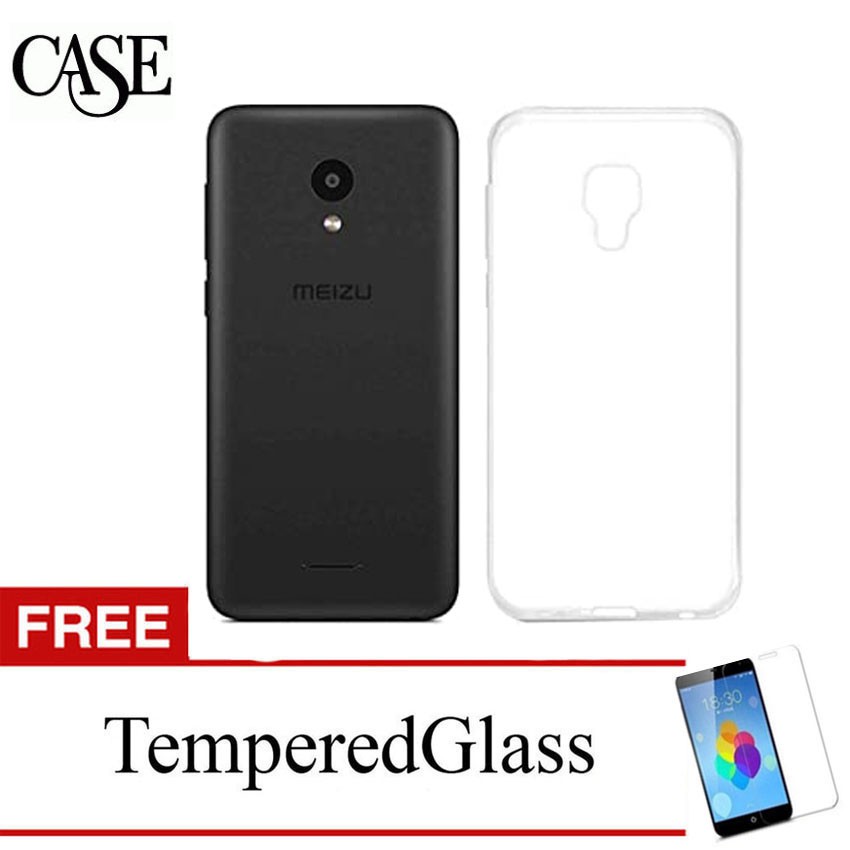 Case for Meizu C9 - 5.45 inch - Clear Soft Case - Gratis Tempered Glass