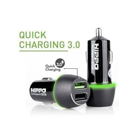 Baru Charger Mobil Hippo Spear 2 Port Usb Quick Charge 3.0 Saver Original Ready Stock