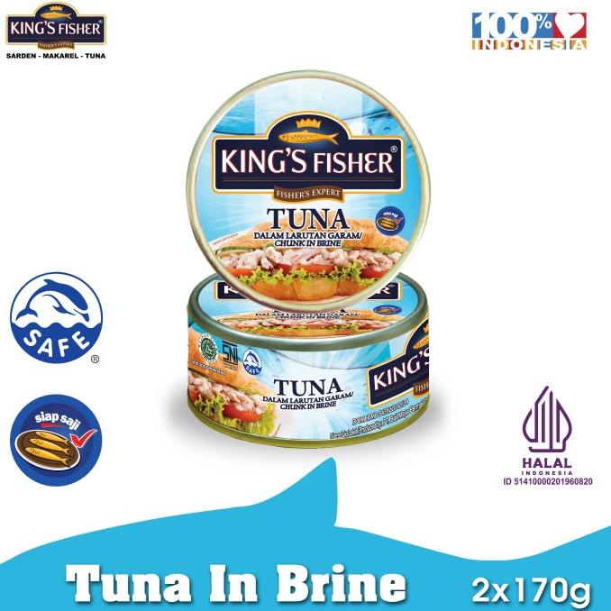 

vaargavaldian5678 Paket 2 pcs King's Fisher Tuna Kaleng Air Garam Tuna in Brine 170g TERLARIS TERPERCAYA ORIGINAL