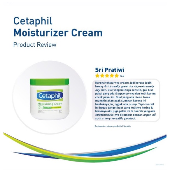 Cetaphil Moisturizing Cream 453g Skin Care Krim Pelembab Wajah untuk Segala Jenis Kulit