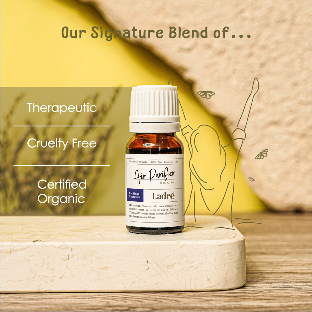 Ladre Air Purifier Essential Oil Diffuser Humidifier Minyak Esensial Difuser Aromatherapy EO