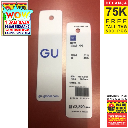 

GU TAG PREMIUM SUPER TEBAL PRINT TIMBAL BALIK BENTUK ROUNDED CO 1X DI KIRIM 600PCS