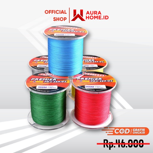 Premier Pro Series Benang Pancing Braided 300M / Senar Pancing PE Asli Anti Kriting Kecil Kuat Jepan