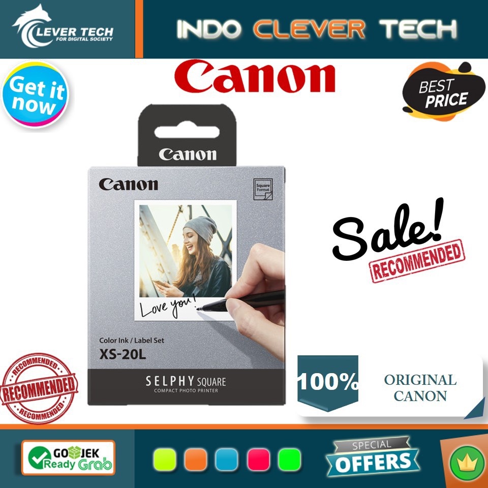 Canon Selphy Color Ink &amp; Label XS-20L Set (20 Sheets) for QX10