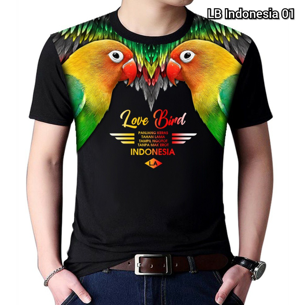 Kaos Distro pria LOVEBIRD Indonesia LB01