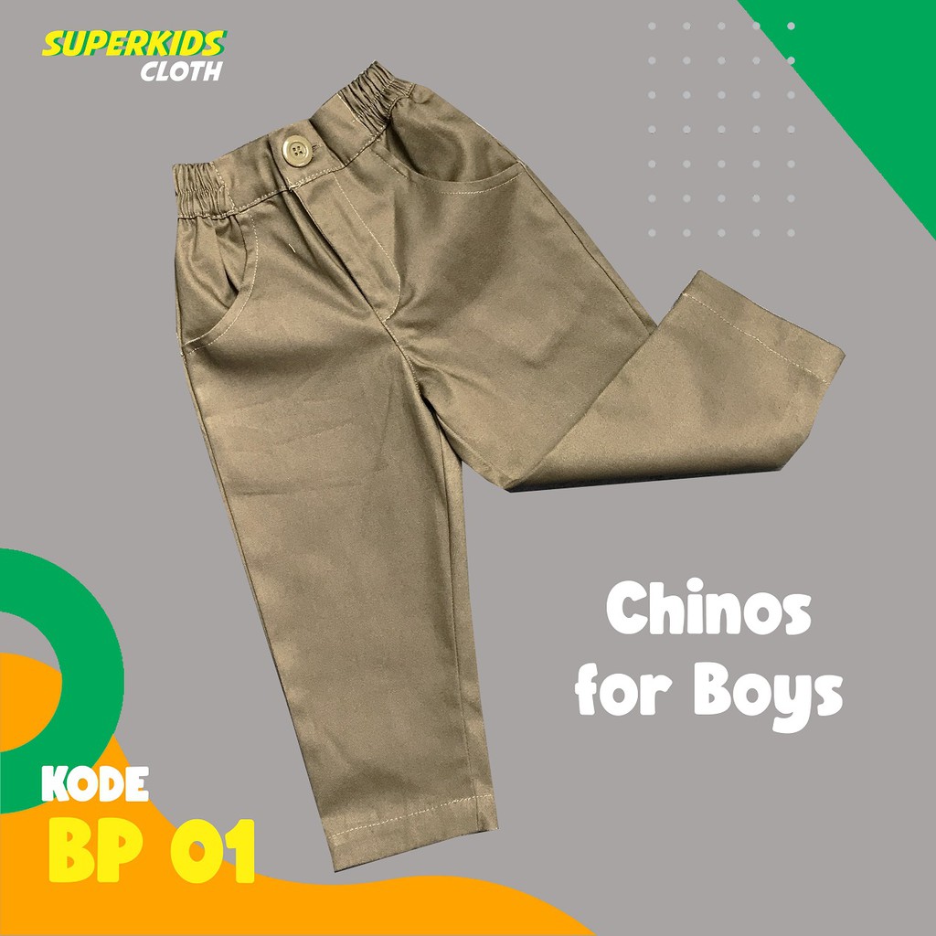 Celana Anak Laki Laki Chinos Chino Mocca Tua Panjang 1 - 8 Tahun