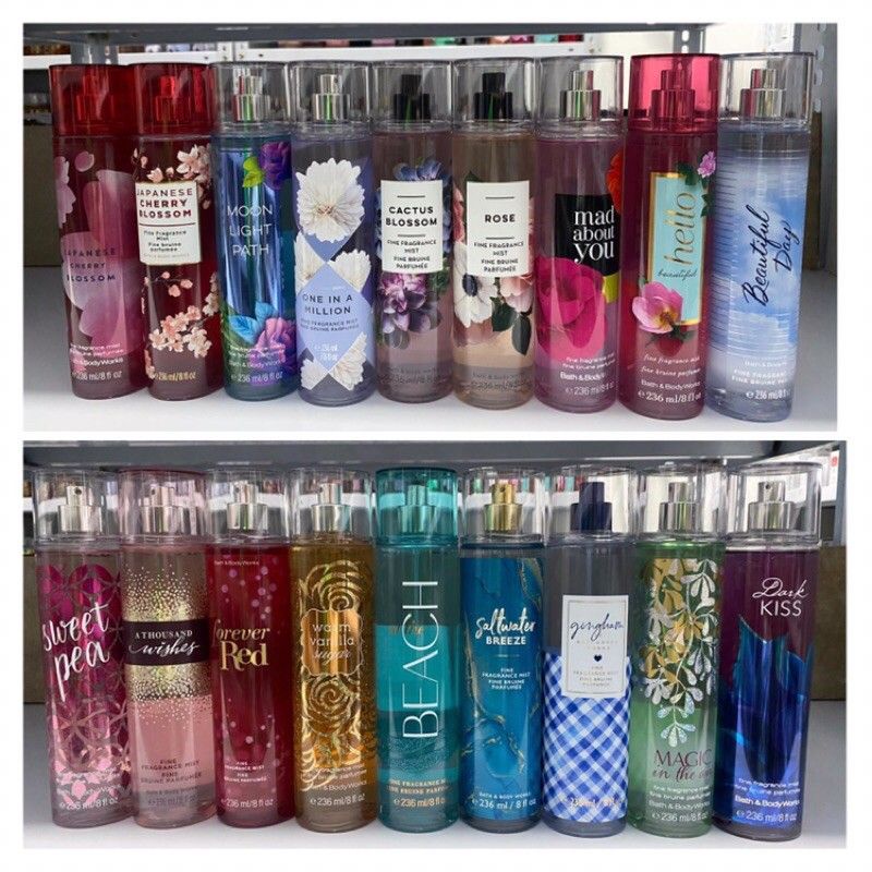 BBW Bath and Body Works Body Fine Fragrance Mist 236ml: Thousand Wishes, Mad About You, Pink Chiffon