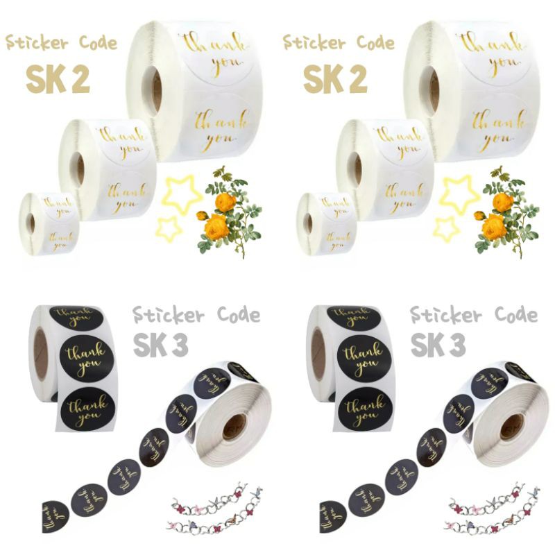 Stiker thank you bulat diameter 2.5cm isi 50pcs perpack-2