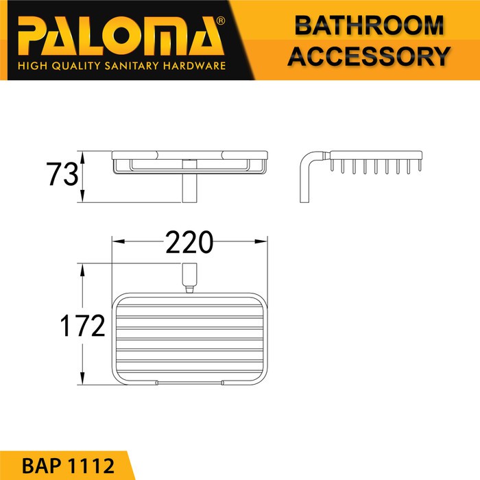 PALOMA BAP 1112 Rak Tempat Sabun Batang Holder Dinding Kamar Mandi