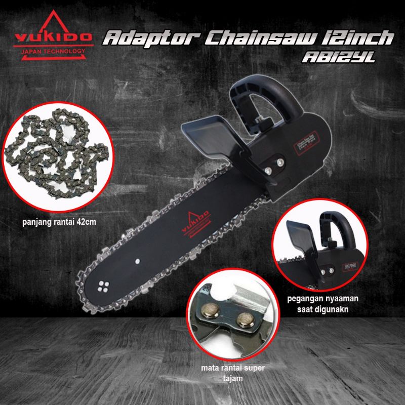 PROMO SHOPPE!!ADAPTOR CHAINSAW 12IN YUKIDO SAMBUNGAN CHAIN SAW 12N ADAPTOR CHAIN SAW 12IN YUKIDO CHAINSAW GRINDA