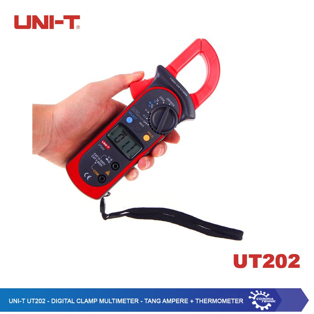 UNI -T UT202 - Digital Clamp Multimeter -Tang Ampere + Thermometer